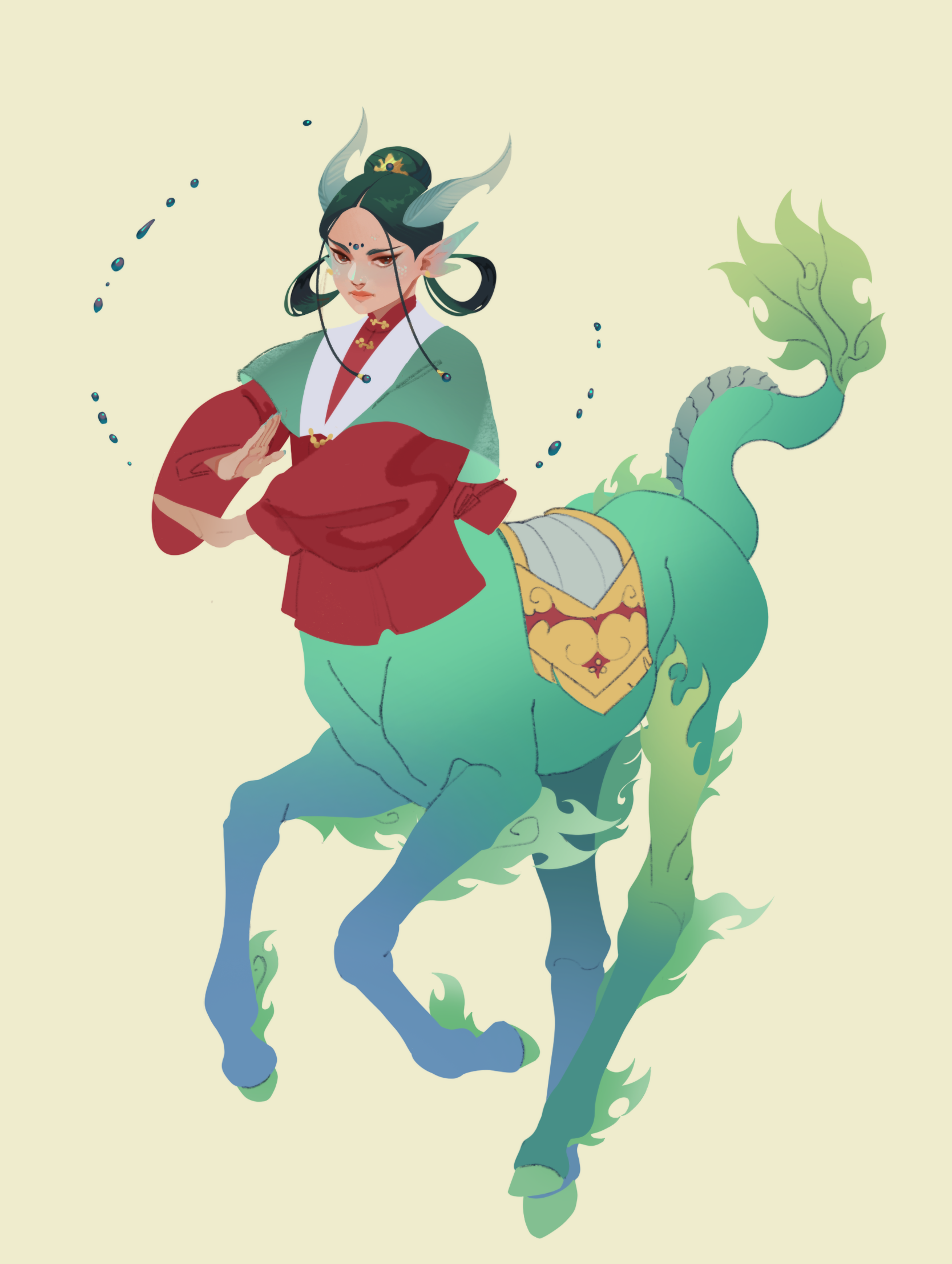 Godess riding on a horse