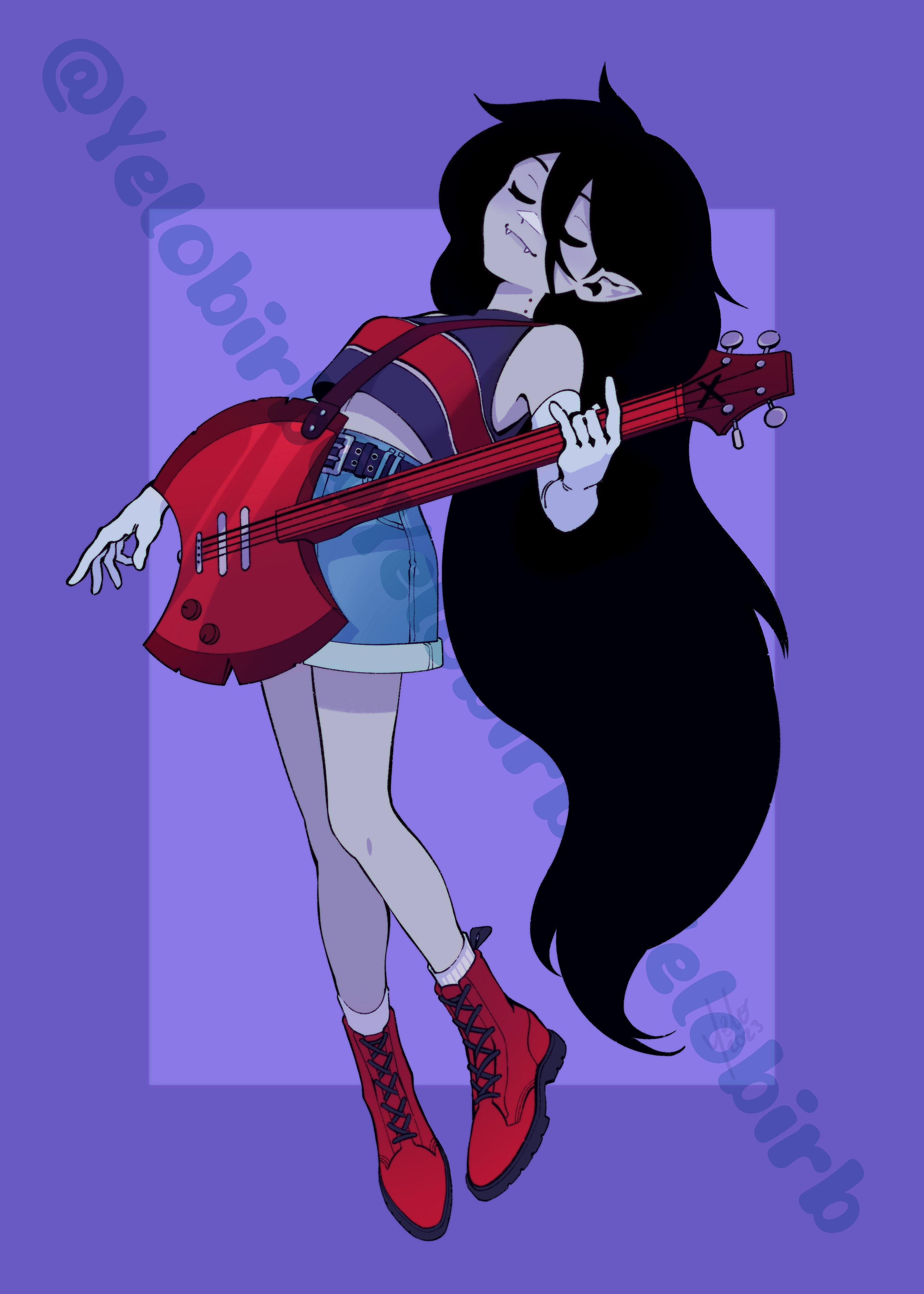 Girl with electric guitar